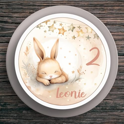 Tortenaufleger Geburtstag Hase #1 Name & Zahl (20cm) von muckki.de