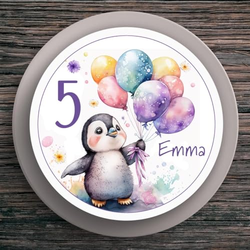 Tortenaufleger Geburtstag Pinguin #2 Name & Zahl (20cm) von muckki.de