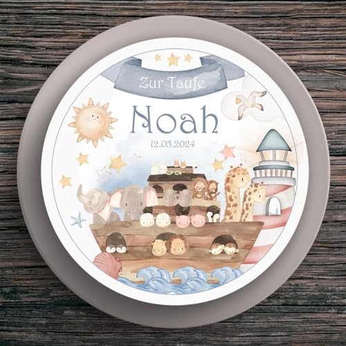 Tortenaufleger Taufe Arche-Noah #1 Name & Datum (20cm) von muckki.de