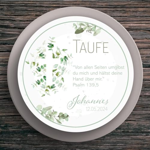 Tortenaufleger Taufe Kreuz #1 Name & Datum (20cm) von muckki.de