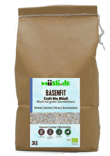 Basenfit Müsli | müsli.de BIO Müsli im 3kg Beutel, für eine vegane und basische Ernährung geeignet. (3kg Beutel (1 Stück)) von müslide