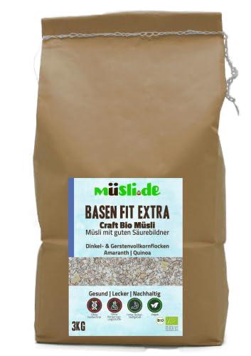 Basisches Basenfit Extra Müsli | müsli.de BIO Müsli im 3kg Beutel, für eine vegane und basische Ernährung geeignet. (3kg Beutel (1 Stück)) von müslide