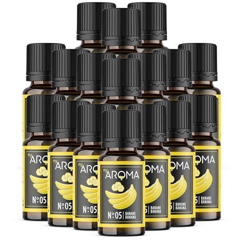 myAROMA flavour drops – Banane 17x10ml, flavour drops zuckerfrei, kalorienfrei & vegan, natürliches Lebensmittelaroma ohne künstliche Farbstoffe für Backen, Essen und Trinken, Nr. 05 von my AROMA