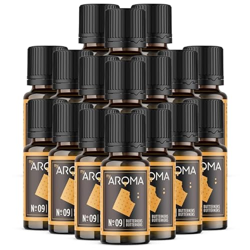 myAROMA flavour drops – Butterkeks 17x10ml, flavour drops zuckerfrei, kalorienfrei & vegan, natürliches Lebensmittelaroma ohne künstliche Farbstoffe für Backen, Essen und Trinken, Nr. 09 von my AROMA