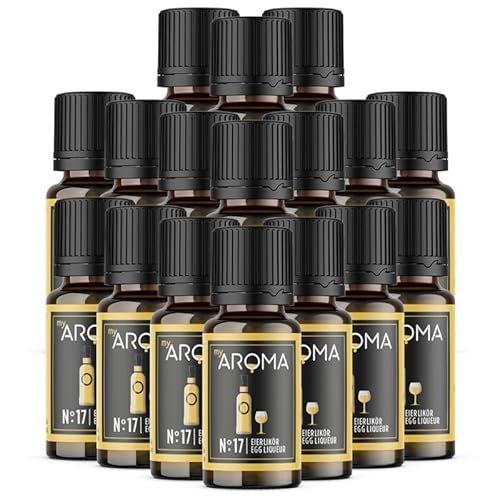 myAROMA flavour drops – Eierlikör 17x10ml, flavour drops zuckerfrei, kalorienfrei & vegan, natürliches Lebensmittelaroma ohne künstliche Farbstoffe für Backen, Essen und Trinken, Nr. 17 von my AROMA