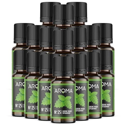 myAROMA flavour drops – Grüne Minze 17x10ml, flavour drops zuckerfrei, kalorienfrei & vegan, natürliches Lebensmittelaroma ohne künstliche Farbstoffe für Backen, Essen und Trinken, Nr. 25 von my AROMA