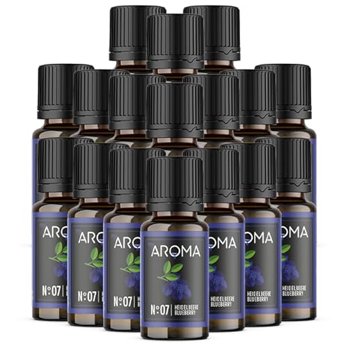 myAROMA flavour drops – Heidelbeere 17x10ml, flavour drops zuckerfrei, kalorienfrei & vegan, natürliches Lebensmittelaroma ohne künstliche Farbstoffe für Backen, Essen und Trinken, Nr. 07 von my AROMA