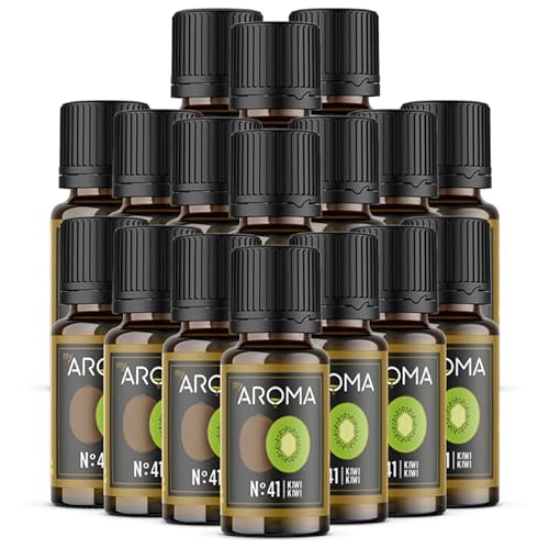 myAROMA flavour drops – Kiwi 17x10ml, flavour drops zuckerfrei, kalorienfrei & vegan, natürliches Lebensmittelaroma ohne künstliche Farbstoffe für Backen, Essen und Trinken, Nr. 41 von my AROMA