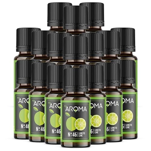 myAROMA flavour drops – Limette 17x10ml, flavour drops zuckerfrei, kalorienfrei & vegan, natürliches Lebensmittelaroma ohne künstliche Farbstoffe für Backen, Essen und Trinken, Nr. 46 von my AROMA