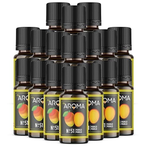myAROMA flavour drops – Mango 17x10ml, flavour drops zuckerfrei, kalorienfrei & vegan, natürliches Lebensmittelaroma ohne künstliche Farbstoffe für Backen, Essen und Trinken, Nr. 51 von my AROMA
