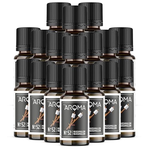myAROMA flavour drops – Marshmallow 17x10ml, flavour drops zuckerfrei, kalorienfrei & vegan, natürliches Lebensmittelaroma ohne künstliche Farbstoffe für Backen, Essen und Trinken, Nr. 52 von my AROMA