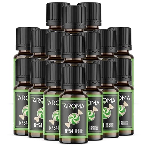 myAROMA flavour drops – Menthol 17x10ml, flavour drops zuckerfrei, kalorienfrei & vegan, natürliches Lebensmittelaroma ohne künstliche Farbstoffe für Backen, Essen und Trinken, Nr. 54 von my AROMA