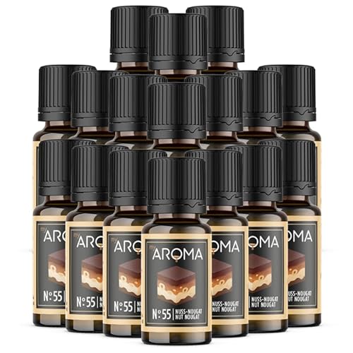 myAROMA flavour drops – Nuss-Nougat 17x10ml, flavour drops zuckerfrei, kalorienfrei & vegan, natürliches Lebensmittelaroma ohne künstliche Farbstoffe für Backen, Essen und Trinken, Nr. 55 von my AROMA