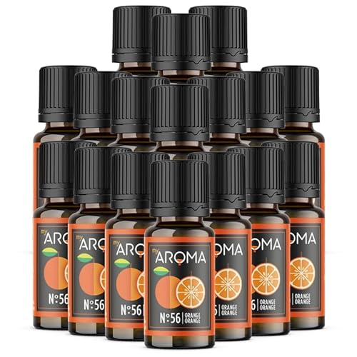 myAROMA flavour drops – Orange 17x10ml, flavour drops zuckerfrei, kalorienfrei & vegan, natürliches Lebensmittelaroma ohne künstliche Farbstoffe für Backen, Essen und Trinken, Nr. 56 von my AROMA