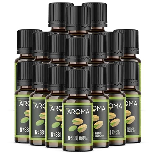 myAROMA flavour drops – Pistazie 17x10ml, flavour drops zuckerfrei, kalorienfrei & vegan, natürliches Lebensmittelaroma ohne künstliche Farbstoffe für Backen, Essen und Trinken, Nr. 88 von my AROMA