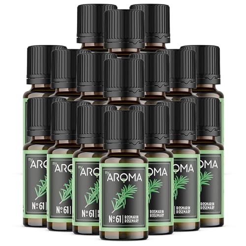 myAROMA flavour drops – Rosemarin 17x10ml, flavour drops zuckerfrei, kalorienfrei & vegan, natürliches Lebensmittelaroma ohne künstliche Farbstoffe für Backen, Essen und Trinken, Nr. 61 von my AROMA