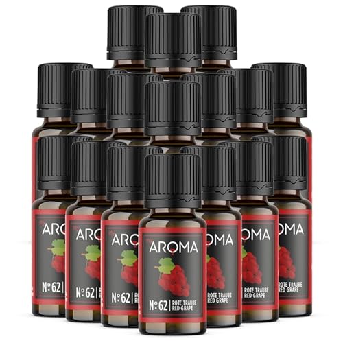 myAROMA flavour drops – Rote Traube 17x10ml, flavour drops zuckerfrei, kalorienfrei & vegan, natürliches Lebensmittelaroma ohne künstliche Farbstoffe für Backen, Essen und Trinken, Nr. 62 von my AROMA