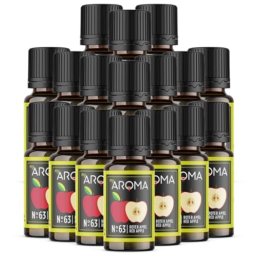 myAROMA flavour drops – Roter Apfel 17x10ml, flavour drops zuckerfrei, kalorienfrei & vegan, natürliches Lebensmittelaroma ohne künstliche Farbstoffe für Backen, Essen und Trinken, Nr. 63 von my AROMA