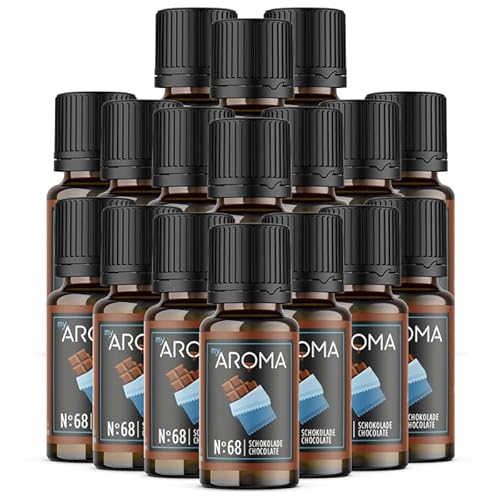 myAROMA flavour drops – Schokolade 17x10ml, flavour drops zuckerfrei, kalorienfrei & vegan, natürliches Lebensmittelaroma ohne künstliche Farbstoffe für Backen, Essen und Trinken, Nr. 68 von my AROMA