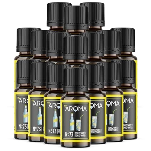 myAROMA flavour drops – Tonic Water 17x10ml, flavour drops zuckerfrei, kalorienfrei & vegan, natürliches Lebensmittelaroma ohne künstliche Farbstoffe für Backen, Essen und Trinken, Nr. 73 von my AROMA