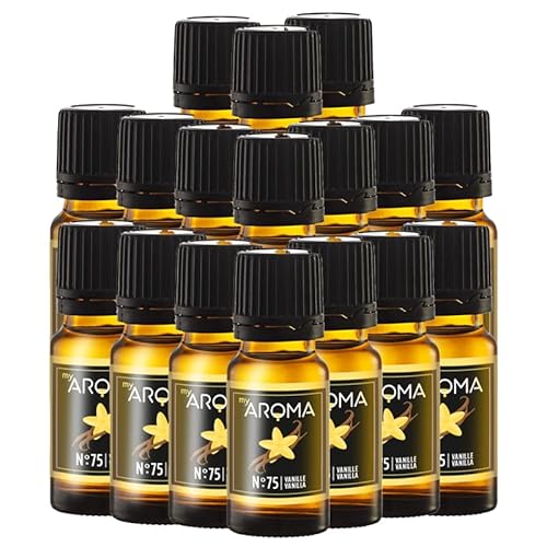 myAROMA flavour drops – Vanille 17x10ml, flavour drops zuckerfrei, kalorienfrei & vegan, natürliches Lebensmittelaroma ohne künstliche Farbstoffe für Backen, Essen und Trinken, Nr. 75 von my AROMA