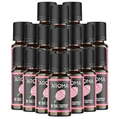 myAROMA flavour drops – Zuckerwatte 17x10ml, flavour drops zuckerfrei, kalorienfrei & vegan, natürliches Lebensmittelaroma ohne künstliche Farbstoffe für Backen, Essen und Trinken, Nr. 84 von my AROMA