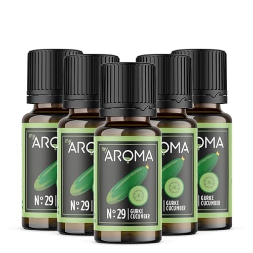 myAROMA flavour drops – Gurke 5x10ml, flavour drops zuckerfrei, kalorienfrei & vegan, natürliches Lebensmittelaroma ohne künstliche Farbstoffe für Backen, Essen und Trinken, Nr. 29 von my AROMA