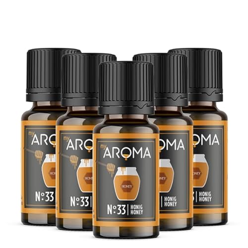 myAROMA flavour drops – Hoing 5x10ml, flavour drops zuckerfrei, kalorienfrei & vegan, natürliches Lebensmittelaroma ohne künstliche Farbstoffe für Backen, Essen und Trinken, Nr. 33 von my AROMA