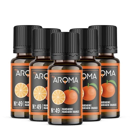 myAROMA flavour drops – Mandarine 5x10ml, flavour drops zuckerfrei, kalorienfrei & vegan, natürliches Lebensmittelaroma ohne künstliche Farbstoffe für Backen, Essen und Trinken, Nr. 49 von my AROMA