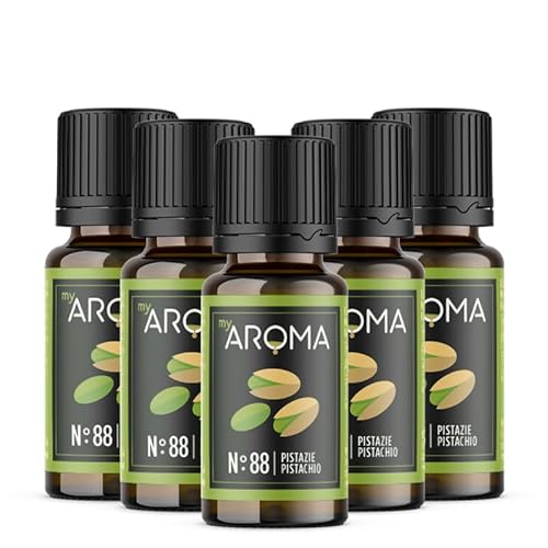 myAROMA flavour drops – Pistazie 5x10ml, flavour drops zuckerfrei, kalorienfrei & vegan, natürliches Lebensmittelaroma ohne künstliche Farbstoffe für Backen, Essen und Trinken, Nr. 88 von my AROMA