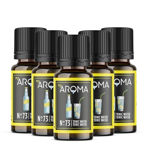 myAROMA flavour drops – Tonic Water 5x10ml, flavour drops zuckerfrei, kalorienfrei & vegan, natürliches Lebensmittelaroma ohne künstliche Farbstoffe für Backen, Essen und Trinken, Nr. 73 von my AROMA
