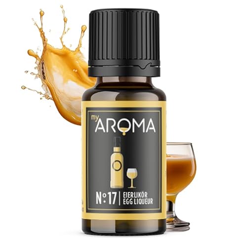 myAROMA | No. 17 (Eierlikör, 10 ml) | Rein natürliches Aroma | Geschmackstropfen für Wasser & Cocktails | Lebensmittelaroma zum Kochen & zum Backen | Kalorienfrei & ohne Zucker oder Süßung von my AROMA