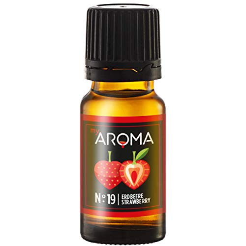 myAROMA | No. 19 (Erdbeere, 10 ml) | Rein natürliches Aroma | Geschmackstropfen für Wasser & Cocktails | Lebensmittelaroma zum Kochen & zum Backen | Kalorienfrei & ohne Zucker oder Süßung von my AROMA