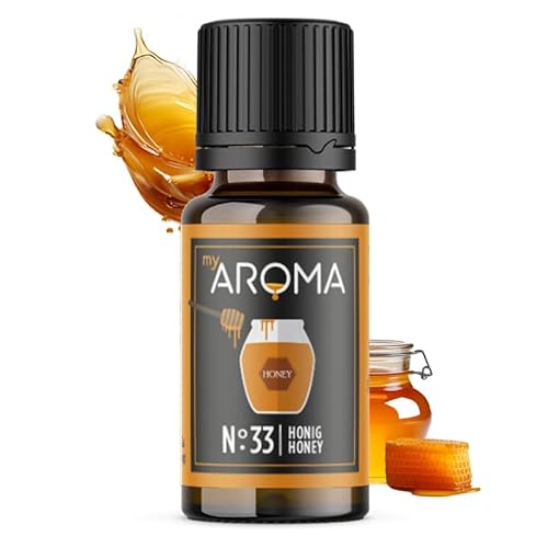 myAROMA | No. 33 (Honig, 10 ml) | Rein natürliches Aroma | Geschmackstropfen für Wasser & Cocktails | Lebensmittelaroma zum Kochen & zum Backen | Kalorienfrei & ohne Zucker oder Süßung von my AROMA