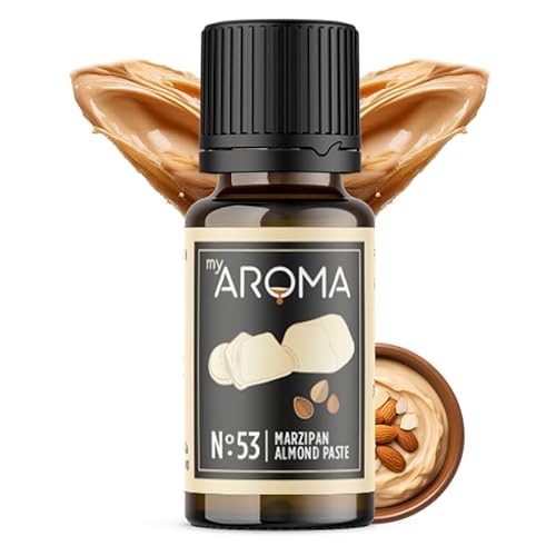 myAROMA flavour drops – Marzipan 10ml, flavour drops zuckerfrei, kalorienfrei & vegan, natürliches Lebensmittelaroma ohne künstliche Farbstoffe für Backen, Essen und Trinken, Nr. 53 von my AROMA