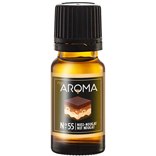 myAROMA | No. 55 (Nuss-Nougat, 10 ml) | Rein natürliches Aroma | Geschmackstropfen für Wasser & Cocktails | Lebensmittelaroma zum Kochen & zum Backen | Kalorienfrei & ohne Zucker oder Süßung von my AROMA