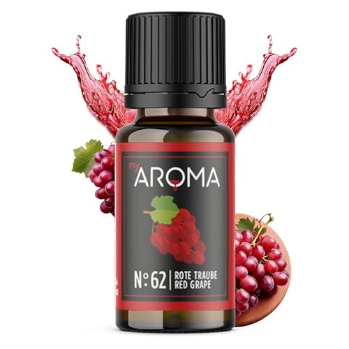 myAROMA | No. 62 (Rote Traube, 10 ml) | Rein natürliches Aroma | Geschmackstropfen für Wasser & Cocktails | Lebensmittelaroma zum Kochen & zum Backen | Kalorienfrei & ohne Zucker oder Süßung von my AROMA