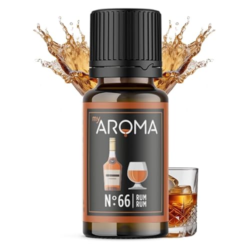myAROMA flavour drops – Rum 10ml, flavour drops zuckerfrei, kalorienfrei & vegan, natürliches Lebensmittelaroma ohne künstliche Farbstoffe für Backen, Essen und Trinken, Nr. 66 von my AROMA