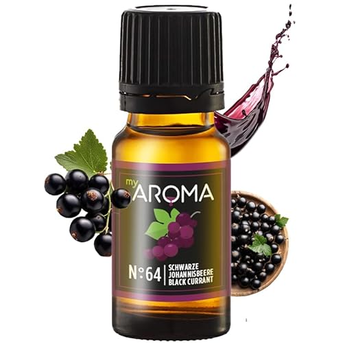 myAROMA | No. 64 (Schwarze Johannisbeere, 10 ml) | Rein natürliches Aroma | Geschmackstropfen für Wasser & Cocktails | Lebensmittelaroma zum Kochen & zum Backen | Kalorienfrei & ohne Zucker oder Süßung von my AROMA