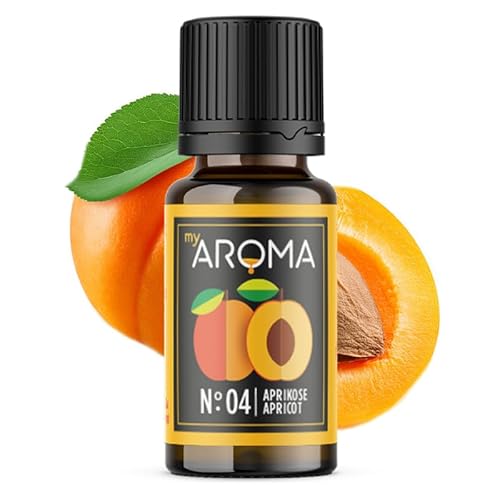 myAROMA flavour drops – Aprikose 10ml, flavour drops zuckerfrei, kalorienfrei & vegan, natürliches Lebensmittelaroma ohne künstliche Farbstoffe für Backen, Essen und Trinken, Nr. 04 von my AROMA