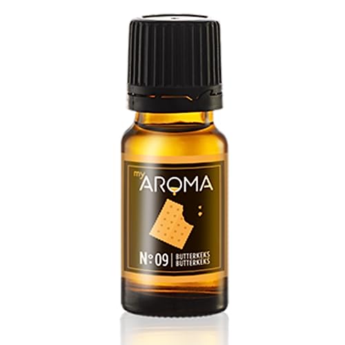 myAROMA | No. 09 (Butterkeks, 10 ml) | Rein natürliches Aroma | Geschmackstropfen für Wasser & Cocktails | Lebensmittelaroma zum Kochen & zum Backen | Kalorienfrei & ohne Zucker oder Süßung von my AROMA
