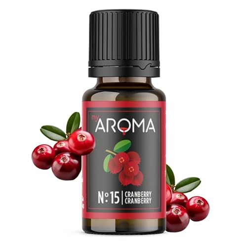 myAROMA | No. 15 (Cranberry, 10 ml) | Rein natürliches Aroma | Geschmackstropfen für Wasser & Cocktails | Lebensmittelaroma zum Kochen & zum Backen | Kalorienfrei & ohne Zucker oder Süßung von my AROMA