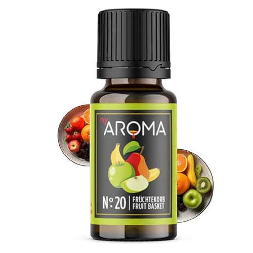 myAROMA flavour drops – Früchtekorb 10ml, flavour drops zuckerfrei, kalorienfrei & vegan, natürliches Lebensmittelaroma ohne künstliche Farbstoffe für Backen, Essen und Trinken, Nr. 20 von my AROMA
