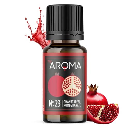 myAROMA | No. 23 (Granatapfel, 10 ml) | Rein natürliches Aroma | Geschmackstropfen für Wasser & Cocktails | Lebensmittelaroma zum Kochen & zum Backen | Kalorienfrei & ohne Zucker oder Süßung von my AROMA