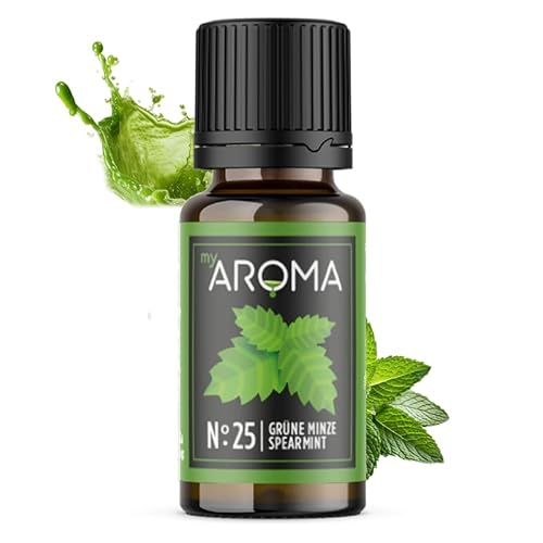 myAROMA | No. 25 (Grüne Minze, 10 ml) | Rein natürliches Aroma | Geschmackstropfen für Wasser & Cocktails | Lebensmittelaroma zum Kochen & zum Backen | Kalorienfrei & ohne Zucker oder Süßung von my AROMA