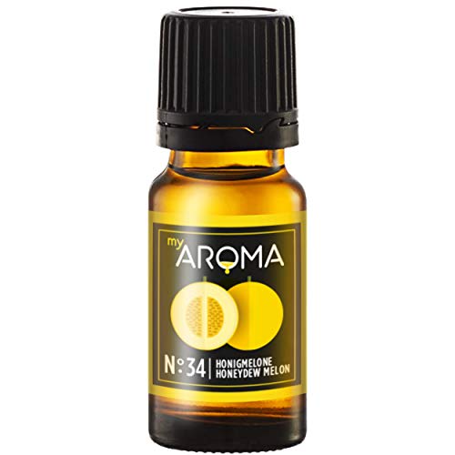 myAROMA | No. 34 (Honigmelone, 10 ml) | Rein natürliches Aroma | Geschmackstropfen für Wasser & Cocktails | Lebensmittelaroma zum Kochen & zum Backen | Kalorienfrei & ohne Zucker oder Süßung von my AROMA