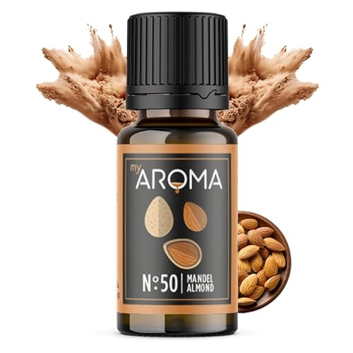 myAROMA flavour drops – Mandel 10ml, flavour drops zuckerfrei, kalorienfrei & vegan, natürliches Lebensmittelaroma ohne künstliche Farbstoffe für Backen, Essen und Trinken, Nr. 50 von my AROMA