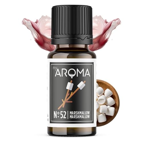 myAROMA | No. 52 (Marshmallow, 10 ml) | Rein natürliches Aroma | Geschmackstropfen für Wasser & Cocktails | Lebensmittelaroma zum Kochen & zum Backen | Kalorienfrei & ohne Zucker oder Süßung von my AROMA