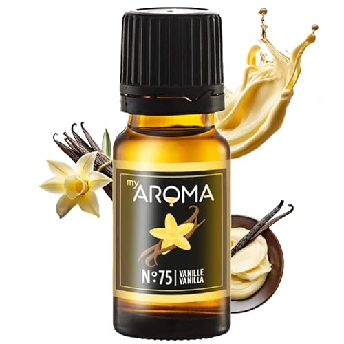 myAROMA flavour drops – Vanille 10ml, flavour drops zuckerfrei, kalorienfrei & vegan, natürliches Lebensmittelaroma ohne künstliche Farbstoffe für Backen, Essen und Trinken, Nr. 75 von my AROMA