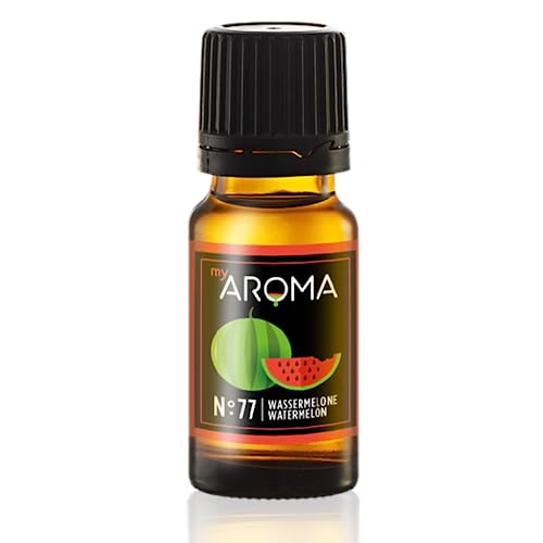 myAROMA | No. 77 (Wassermelone, 10 ml) | Rein natürliches Aroma | Geschmackstropfen für Wasser & Cocktails | Lebensmittelaroma zum Kochen & zum Backen | Kalorienfrei & ohne Zucker oder Süßung von my AROMA
